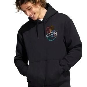 Adidas Originals Peace Sign Hoodie Sweatshirt Men M Black